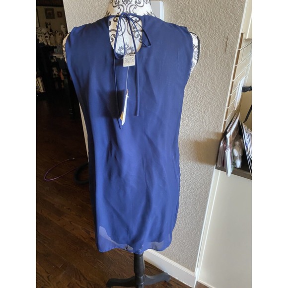 NWT Max Studio M dress navy blue size medium M Med sleeveless Mermaid Scales New - Picture 9 of 14